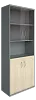 Офисный шкаф для документов высокий полузакрытый со стеклом