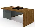 Стол руководителя с опорной тумбой, бюваром и кабель-каналом	(правый)