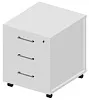 Тумба мобильная (3 ящика, стандартные колёсные опоры, ручки - хром)