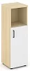 Офисный шкаф средний узкий левый / правый (1 низкий фасад и задняя стенка ЛДСП)