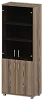 Офисный шкаф широкий высокий закрытый 4 двери (ЛДСП + стекло)