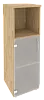 Офисный шкаф средний узкий стекло (лев/прав) 