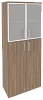Офисный шкаф высокий широкий со стеклом в раме