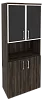 Офисный шкаф высокий широкий с чёрным стеклом в раме