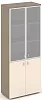 Офисный шкаф высокий широкий (ЛДСП + матовое стекло в раме)