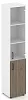 Офисный шкаф высокий узкий левый / правый (1 низкий фасад ЛДСП + 1 средний фасад стекло прозрачное)