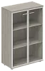 Офисный шкаф средний широкий со стеклом