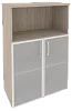 Офисный шкаф средний широкий со стеклом в раме