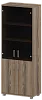 Офисный шкаф широкий высокий закрытый 4 двери (ЛДСП + стекло)