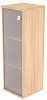 Офисный шкаф узкий средний со стеклом, Л/Пр