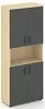 Офисный шкаф высокий широкий (4 низких фасада, задняя стенка ЛДСП