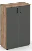 Офисный шкаф средний широкий (2 низких фасада, задняя стенка ЛДСП