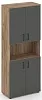 Офисный шкаф высокий широкий (4 низких фасада, задняя стенка ЛДСП