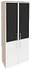 Офисный шкаф высокий широкий с чёрным стеклом в раме