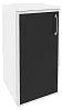 Офисный шкаф низкий узкий лев./прав. (1 низкий фасад чёрное стекло в раме)