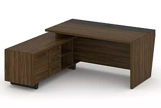 Стол руководителя с опорной тумбой (левый)