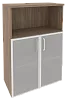 Офисный шкаф средний широкий со стеклом в раме