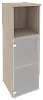 Офисный шкаф средний узкий стекло (лев/прав) 