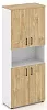 Офисный шкаф высокий широкий (4 низких фасада, задняя стенка ЛДСП