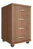 Подкатная офисная тумба с колёсиками и замком, 4 ящика