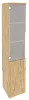 Офисный шкаф высокий узкий лев./прав. (1 низкий фасад ЛДСП + 1 средний фасад стекло)