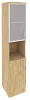 Офисный шкаф высокий узкий лев./прав.(1 низкий фасад ЛДСП + 1 низкий фасад стекло в раме)