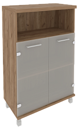 Офисный шкаф для документов средний, широкий со стеклом