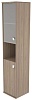 Офисный шкаф высокий узкий полузакрытый со стеклом(Л/Пр)