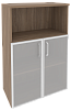 Офисный шкаф средний широкий (2 низких фасада стекло в раме)