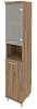 Офисный шкаф высокий узкий со стеклом (правый)