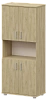 Офисный шкаф широкий высокий закрытый с нишей (ЛДСП)
