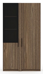 Офисный шкаф высокий комбинированный (полки ЛДСП) с гардеробом