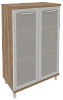 Офисный шкаф для документов средний, широкий со стеклом в раме