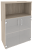 Офисный шкаф средний широкий со стеклом