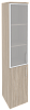 Офисный шкаф высокий узкий лев./прав. (1 низкий фасад ЛДСП + 1 средний фасад стекло в раме)