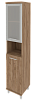 Офисный шкаф высокий узкий со стеклом в раме (правый)