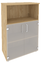 Офисный шкаф средний широкий со стеклом