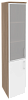 Офисный шкаф высокий узкий лев./прав. (1 низкий фасад ЛДСП + 1 средний фасад белое стекло в раме)