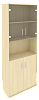 Офисный шкаф комбинир. со стеклом + открытая полка