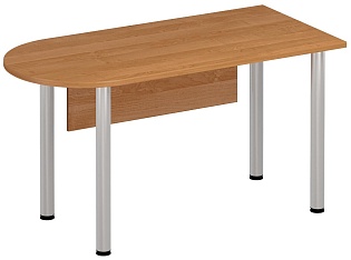 Стол письменный полукруглый на хромированных опорах с экраном ДСП