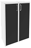 Офисный шкаф средний широкий (2 средних фасада чёрное стекло в раме)