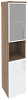 Офисный шкаф высокий узкий лев./прав.(1 низкий фасад ЛДСП + 1 низкий фасад белое стекло в раме)