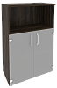 Офисный шкаф средний широкий (2 низких фасада стекло)