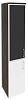 Офисный шкаф высокий узкий лев./прав. (1 низкий фасад ЛДСП + 1 средний фасад чёрное стекло в раме)