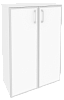 Офисный шкаф средний широкий (2 средних фасада белое стекло в раме)