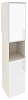 Офисный шкаф высокий узкий с белым стеклом в раме (лев/прав) 