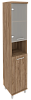Офисный шкаф высокий узкий со стеклом (левый)