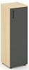 Офисный шкаф средний узкий левый / правый (1 средний фасад, задняя стенка ЛДСП)