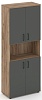 Офисный шкаф высокий широкий (4 низких фасада, задняя стенка ЛДСП