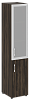 Офисный шкаф узкий комбинированный со стеклом в раме Л/ПР